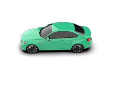 Beyaz zemin üzerinde izole edilmiş 3D resimleme spor araba