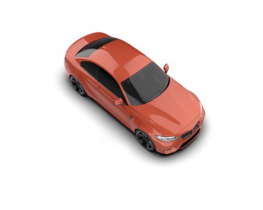 Beyaz zemin üzerinde izole edilmiş 3D resimleme spor araba