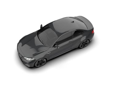 Beyaz zemin üzerinde izole edilmiş 3D resimleme spor araba