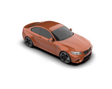 Beyaz zemin üzerinde izole edilmiş 3D resimleme spor araba