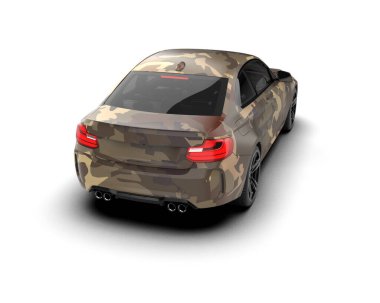 Beyaz zemin üzerinde izole edilmiş 3D resimleme spor araba