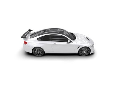 Beyaz zemin üzerinde izole edilmiş 3D resimleme spor araba