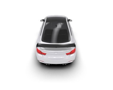 Beyaz zemin üzerinde izole edilmiş 3D resimleme spor araba