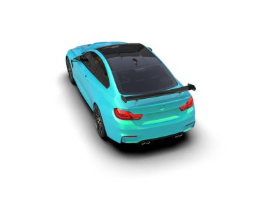 Beyaz zemin üzerinde izole edilmiş 3D resimleme spor araba