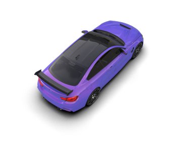 Beyaz zemin üzerinde izole edilmiş 3D resimleme spor araba