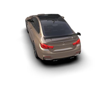 Beyaz zemin üzerinde izole edilmiş 3D resimleme spor araba