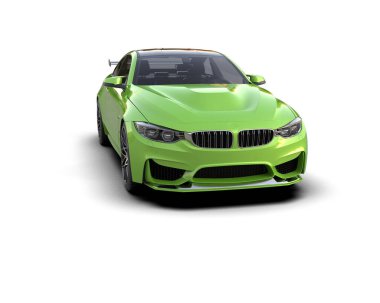 Beyaz zemin üzerinde izole edilmiş 3D resimleme spor araba