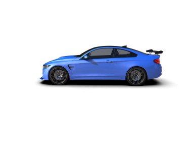 Beyaz zemin üzerinde izole edilmiş 3D resimleme spor araba