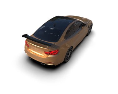 Beyaz zemin üzerinde izole edilmiş 3D resimleme spor araba