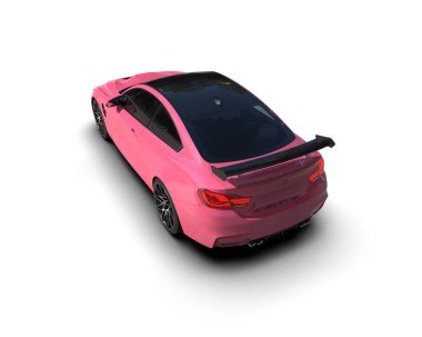 Beyaz zemin üzerinde izole edilmiş 3D resimleme spor araba