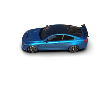 Beyaz zemin üzerinde izole edilmiş 3D resimleme spor araba