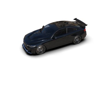 Beyaz zemin üzerinde izole edilmiş 3D resimleme spor araba