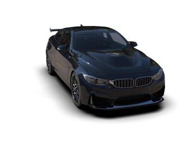 Beyaz zemin üzerinde izole edilmiş 3D resimleme spor araba