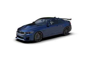 Beyaz zemin üzerinde izole edilmiş 3D resimleme spor araba