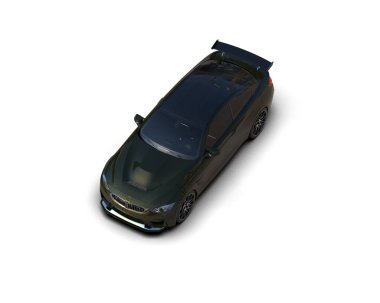 Beyaz zemin üzerinde izole edilmiş 3D resimleme spor araba