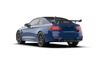 Beyaz zemin üzerinde izole edilmiş 3D resimleme spor araba