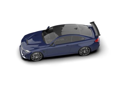 Beyaz zemin üzerinde izole edilmiş 3D resimleme spor araba