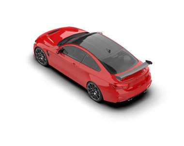 Beyaz zemin üzerinde izole edilmiş 3D resimleme spor araba