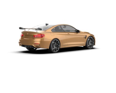 Beyaz zemin üzerinde izole edilmiş 3D resimleme spor araba