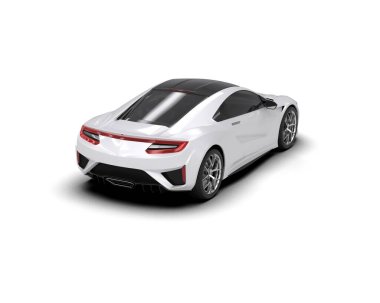 Beyaz zemin üzerinde izole edilmiş 3D resimleme spor araba