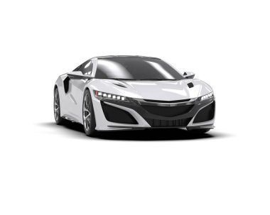 Beyaz zemin üzerinde izole edilmiş 3D resimleme spor araba