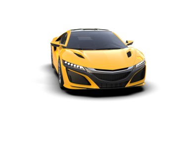 Beyaz zemin üzerinde izole edilmiş 3D resimleme spor araba