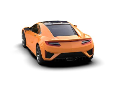 Beyaz zemin üzerinde izole edilmiş 3D resimleme spor araba