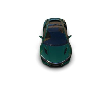 Beyaz zemin üzerinde izole edilmiş 3D resimleme spor araba