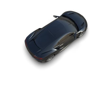 Beyaz zemin üzerinde izole edilmiş 3D resimleme spor araba