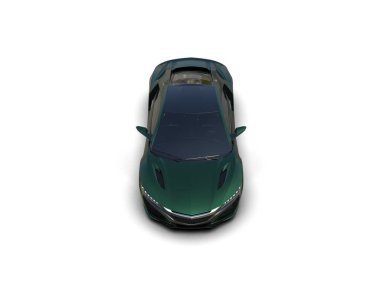 Beyaz zemin üzerinde izole edilmiş 3D resimleme spor araba