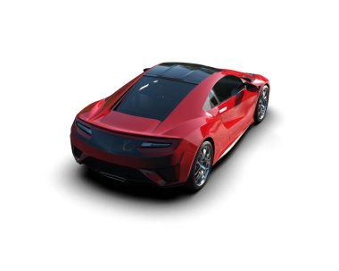 Beyaz zemin üzerinde izole edilmiş 3D resimleme spor araba