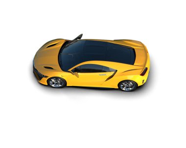Beyaz zemin üzerinde izole edilmiş 3D resimleme spor araba