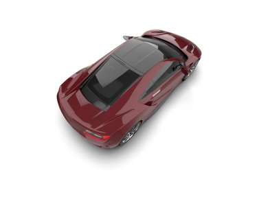 Beyaz zemin üzerinde izole edilmiş 3D resimleme spor araba
