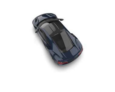 Beyaz zemin üzerinde izole edilmiş 3D resimleme spor araba