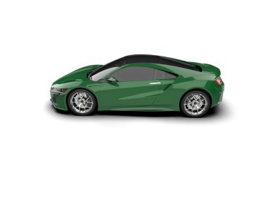 Beyaz zemin üzerinde izole edilmiş 3D resimleme spor araba