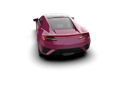 Beyaz zemin üzerinde izole edilmiş 3D resimleme spor araba