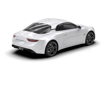 Beyaz zemin üzerinde izole edilmiş 3D resimleme spor araba