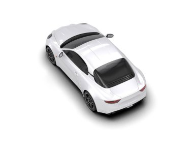 Beyaz zemin üzerinde izole edilmiş 3D resimleme spor araba