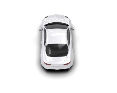 Beyaz zemin üzerinde izole edilmiş 3D resimleme spor araba