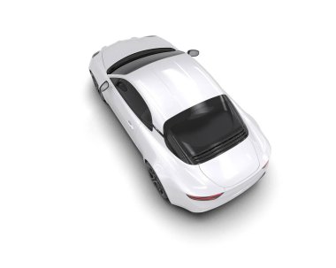 Beyaz zemin üzerinde izole edilmiş 3D resimleme spor araba