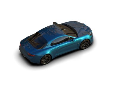 Beyaz zemin üzerinde izole edilmiş 3D resimleme spor araba