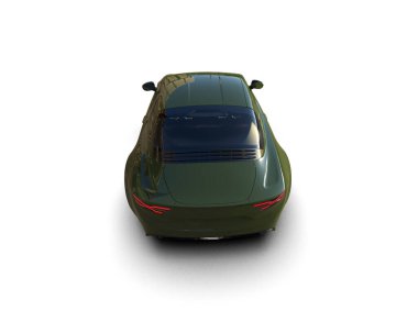 Beyaz zemin üzerinde izole edilmiş 3D resimleme spor araba