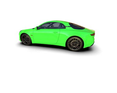 Beyaz zemin üzerinde izole edilmiş 3D resimleme spor araba