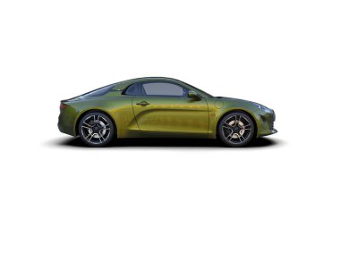 Beyaz zemin üzerinde izole edilmiş 3D resimleme spor araba