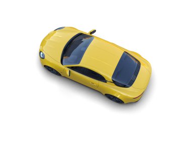 Beyaz zemin üzerinde izole edilmiş 3D resimleme spor araba