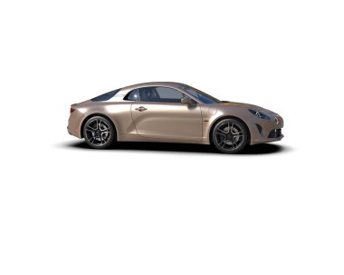 Beyaz zemin üzerinde izole edilmiş 3D resimleme spor araba