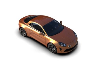 Beyaz zemin üzerinde izole edilmiş 3D resimleme spor araba