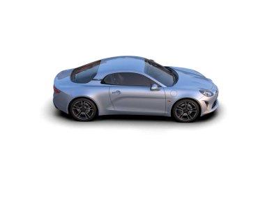 Beyaz zemin üzerinde izole edilmiş 3D resimleme spor araba