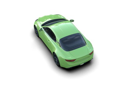 Beyaz zemin üzerinde izole edilmiş 3D resimleme spor araba