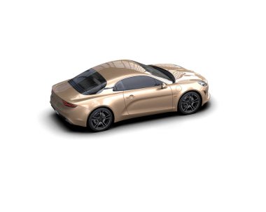 Beyaz zemin üzerinde izole edilmiş 3D resimleme spor araba